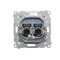 Simon 55 WMDA-P92xx5-111 Doppel-RJ45-Computerbuchse Kategorie 6 mit Staubschutzklappe (Modul); Mattweiß