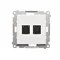 Simon 55 WMDA-P92xx5-111 Doppia presa RJ45 per computer, categoria 6, con otturatore antipolvere (modulo); Bianco opaco