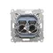 Simon 55 WMDA-P92xx5-114 Double RJ45 computer socket category 6, with anti-dust shutter (module); Light gray matte