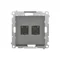 Simon 55 WMDA-P92xx5-116 Doppel-RJ45-Computerbuchse Kategorie 6 mit Staubschutzklappe (Modul); Mattgraphit