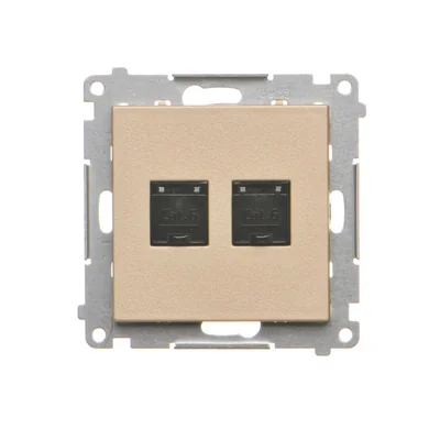 Simon 55 WMDA-P92xx5-144 Double RJ45 computer socket category 6, with anti-dust shutter (module); Champagne matte