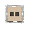 Simon 55 WMDA-P92xx5-144 Double RJ45 computer socket category 6, with anti-dust shutter (module); Champagne matte