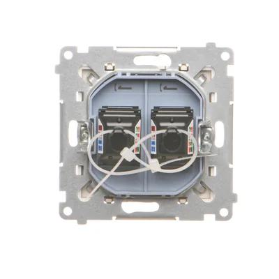 Simon 55 WMDA-P92xx5-144 Double RJ45 computer socket category 6, with anti-dust shutter (module); Champagne matte
