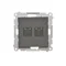 Simon 55 WMDA-P92xx5-149 Doppia presa RJ45 per computer, categoria 6, con otturatore antipolvere (modulo); Nero opaco