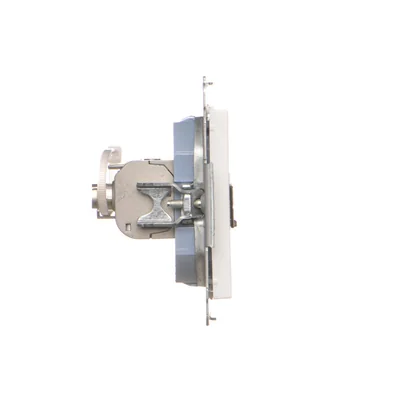 Simon 55 WMDA-P93xx5-111 Einzelne Computerbuchse RJ45 Kategorie 6, geschirmt mit Staubschutzklappe (Modul); Mattweiß