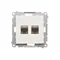Simon 55 WMDA-P93xx6-111 Doppel-RJ45-Computerbuchse Kategorie 6, geschirmt mit Staubschutzklappe (Modul); Mattweiß