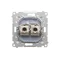Simon 55 WMDA-P93xx6-111 Doppel-RJ45-Computerbuchse Kategorie 6, geschirmt mit Staubschutzklappe (Modul); Mattweiß