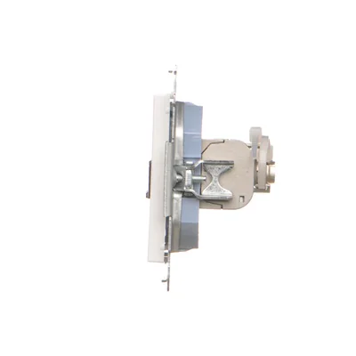 Simon 55 WMDA-P93xx6-111 Doppel-RJ45-Computerbuchse Kategorie 6, geschirmt mit Staubschutzklappe (Modul); Mattweiß