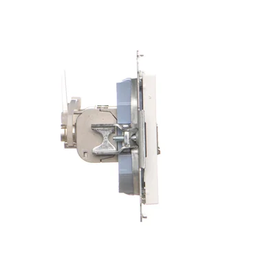 Simon 55 WMDA-P93xx6-111 Double RJ45 computer socket category 6, shielded with anti-dust shutter (module); Matte white
