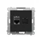 Simon 55 WMDA-P93xx6-149 Doppel-RJ45-Computerbuchse Kategorie 6, geschirmt mit Staubschutzklappe (Modul); Mattschwarz