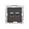Simon 55 WMDA-P93xx6-149 Doppel-RJ45-Computerbuchse Kategorie 6, geschirmt mit Staubschutzklappe (Modul); Mattschwarz