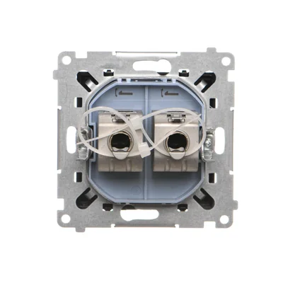 Simon 55 WMDA-P93xx6-149 Double RJ45 computer socket category 6, shielded with anti-dust shutter (module); Matte black