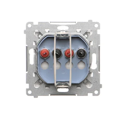 Simon 55 WMDG-01200x-111 2-way loudspeaker socket (module). Input and output wire cross-section 2.5 mm2; Matte white