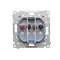 Simon 55 WMDG-01200x-111 2-way loudspeaker socket (module). Input and output wire cross-section 2.5 mm2; Matte white