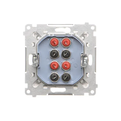 Simon 55 WMDG-01300x-111 4-way loudspeaker socket (module). Input and output wire cross-section 2.5 mm2; Matte white