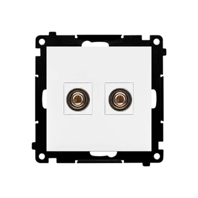 Simon 55 WMDK-16105J-111 Douille pour haut-parleur simple (module). Section du câble de sortie jusqu'à 6 mm² ; Blanc mat