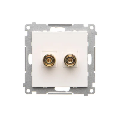 Simon 55 WMDK-16105J-111 Single loudspeaker socket (module). Output wire cross-section up to 6 mm2; Matte white