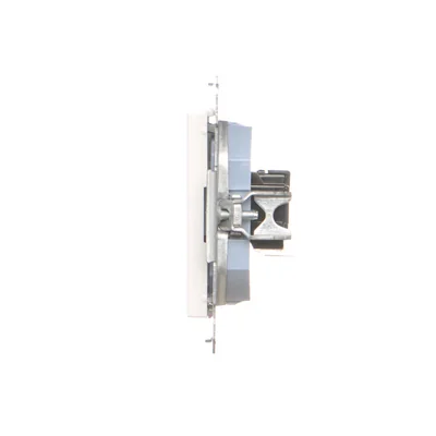 Simon 55 WMDK-16105N-111 Prise informatique RJ45 catégorie 5e + prise téléphonique RJ12 (module) ; Blanc mat