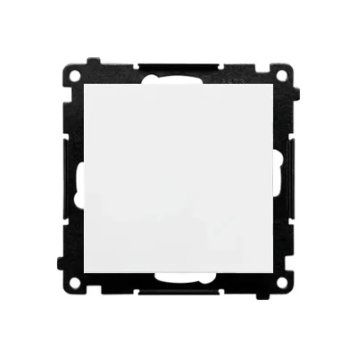 Simon 55 WMDL-01031x-111 Bouton-poussoir unique, à contact franc, sans pictogramme (module), 10 AX, 250 V~, connecteurs rapides ; blanc mat