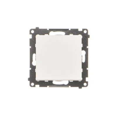 Simon 55 WMDL-01031x-111 Bouton-poussoir unique, à contact franc, sans pictogramme (module), 10 AX, 250 V~, connecteurs rapides ; blanc mat