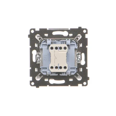 Simon 55 WMDL-01031x-111 Bouton-poussoir unique, à contact franc, sans pictogramme (module), 10 AX, 250 V~, connecteurs rapides ; blanc mat