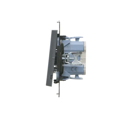 Simon 55 WMDL-01031x-116 Single push-button without pictogram (module) 10 AX, 250 V~, quick connectors; Matte graphite