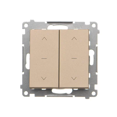 Simon 55 WMDL-0106L2-144 Double three-position roller shutter switch 1-0-2 (module) 10 A, 250 V~, quick connectors; Champagne matt