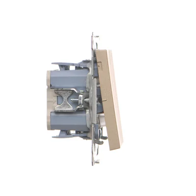 Simon 55 WMDL-0106L2-144 Interruptor doble de tres posiciones para persiana enrollable 1-0-2 (módulo) 10 A, 250 V~, conectores rápidos; Champagne mate