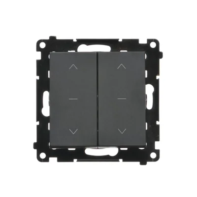 Simon 55 WMDL-0106L2-149 Doppel-Drei-Positionen-Rollladenschalter 1-0-2 (Modul) 10 A, 250 V~, Schnellverbinder; Mattschwarz