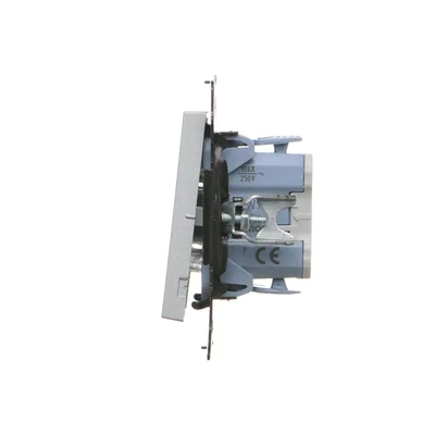 Simon 55 WMDL-0106Lx-143 Connettore a croce senza pittogramma (modulo) 10 AX, 250 V~, connettori rapidi; alluminio opaco