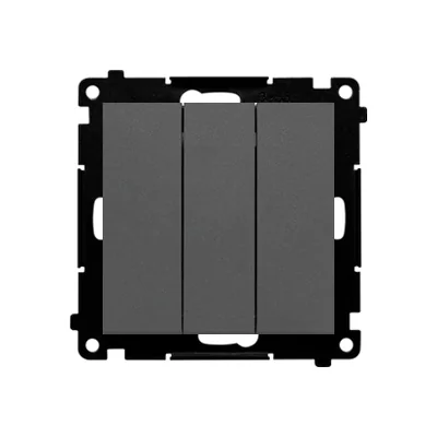 Simon 55 WMDL-031xx3-0116 Connecteur triple (module) 10 AX, 250 V~, connecteurs rapides ; graphite mat
