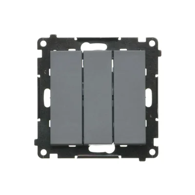 Simon 55 WMDL-031xx3-0116 Dreifachsteckverbinder (Modul) 10 AX, 250 V~, Schnellverbinder; Mattgraphit