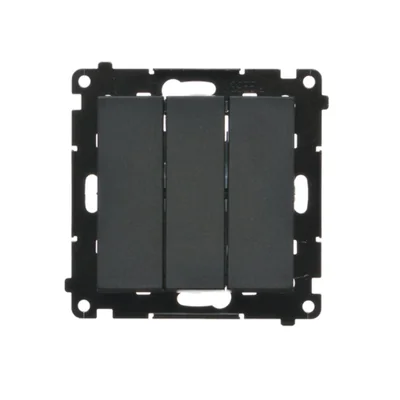 Simon 55 WMDL-031xx3-0149 Dreifachsteckverbinder (Modul) 10 AX, 250 V~, Schnellverbinder; Mattschwarz