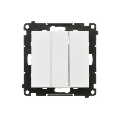 Simon 55 WMDL-031xx4-0111 Triple switch with LED illumination (module) 10 AX, 250 V~, quick connectors; Matte white