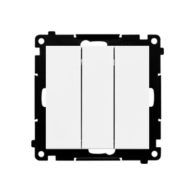 Simon 55 WMDL-031xx4-111 Pulsante triplo (modulo) 10 AX, 250 V~, connettori rapidi; Bianco opaco