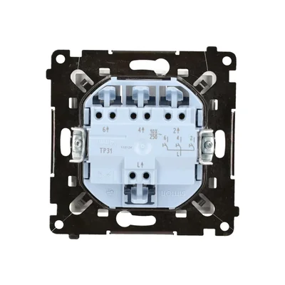 Simon 55 WMDL-031xx4-111 Triple push-button (module) 10 AX, 250 V~, quick connectors; Matte white