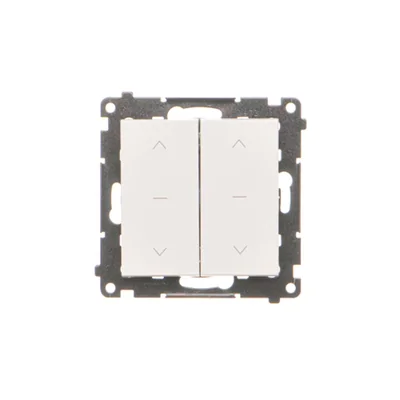 Simon 55 WMDL-040124-111 Double roller shutter button, three positions, 1-0-2 (module), 10 A, 250 V~, quick connectors; Matte white