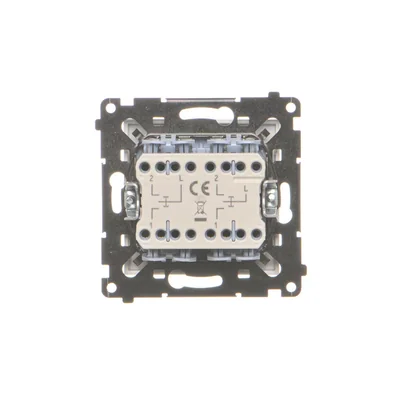 Simon 55 WMDL-040124-111 Double roller shutter button, three positions, 1-0-2 (module), 10 A, 250 V~, quick connectors; Matte white