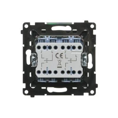 Simon 55 WMDL-040124-116 Botón de doble obturador enrollable, tres posiciones, 1-0-2 (módulo), 10 A, 250 V~, conectores rápidos; Grafito mate