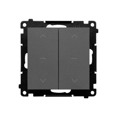 Simon 55 WMDL-040124-116 Bouton à double enrouleur, trois positions, 1-0-2 (module), 10 A, 250 V~, connecteurs rapides ; graphite mat