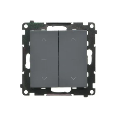 Simon 55 WMDL-040124-116 Doppelrollladenknopf, drei Positionen, 1-0-2 (Modul), 10 A, 250 V~, Schnellanschlüsse; Mattgraphit