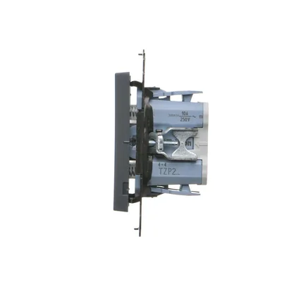 Simon 55 WMDL-040124-116 Doppelrollladenknopf, drei Positionen, 1-0-2 (Modul), 10 A, 250 V~, Schnellanschlüsse; Mattgraphit