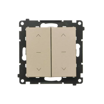Simon 55 WMDL-040124-144 Botón doble para persiana enrollable, tres posiciones, 1-0-2 (módulo), 10 A, 250 V~, conectores rápidos; color champán mate
