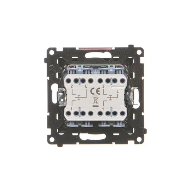 Simon 55 WMDL-040124-149 Botón de doble persiana enrollable, tres posiciones, 1-0-2 (módulo), 10 A, 250 V~, conectores rápidos; Negro mate