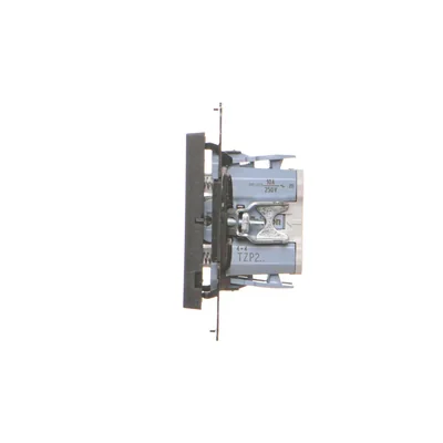 Simon 55 WMDL-040124-149 Doppelrollladentaster, drei Positionen, 1-0-2 (Modul), 10 A, 250 V~, Schnellanschlüsse; Mattschwarz