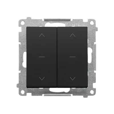 Simon 55 WMDL-040124-149 Double roller shutter button, three positions, 1-0-2 (module), 10 A, 250 V~, quick connectors; Matte black