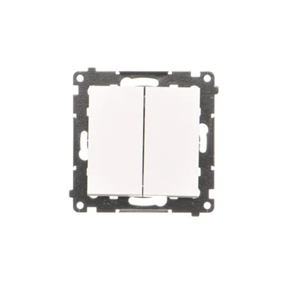 Simon 55 WMDL-050X23-111 Interruptor unipolar + botón de conexión – 2 teclas (módulo) 16 AX, 250 V~, terminales roscados; Blanco mate