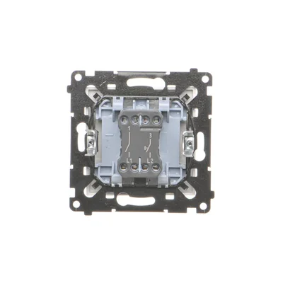 Simon 55 WMDL-050X23-111 Single-pole switch + make button – 2 keys (module) 16 AX, 250 V~, threaded terminals; Matte white
