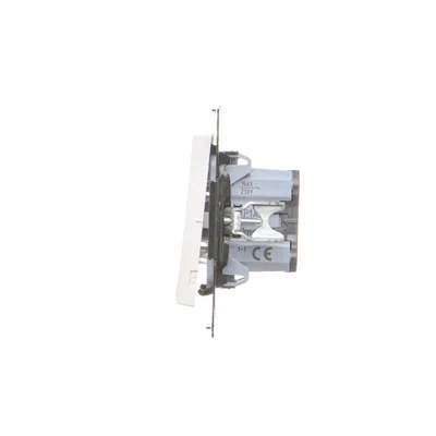 Simon 55 WMDL-050X23-111 Single-pole switch + make button – 2 keys (module) 16 AX, 250 V~, threaded terminals; Matte white