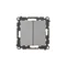 Simon 55 WMDL-050X23-116 Interruptor unipolar + botón de conexión – 2 teclas (módulo) 16 AX, 250 V~, terminales roscados; grafito mate